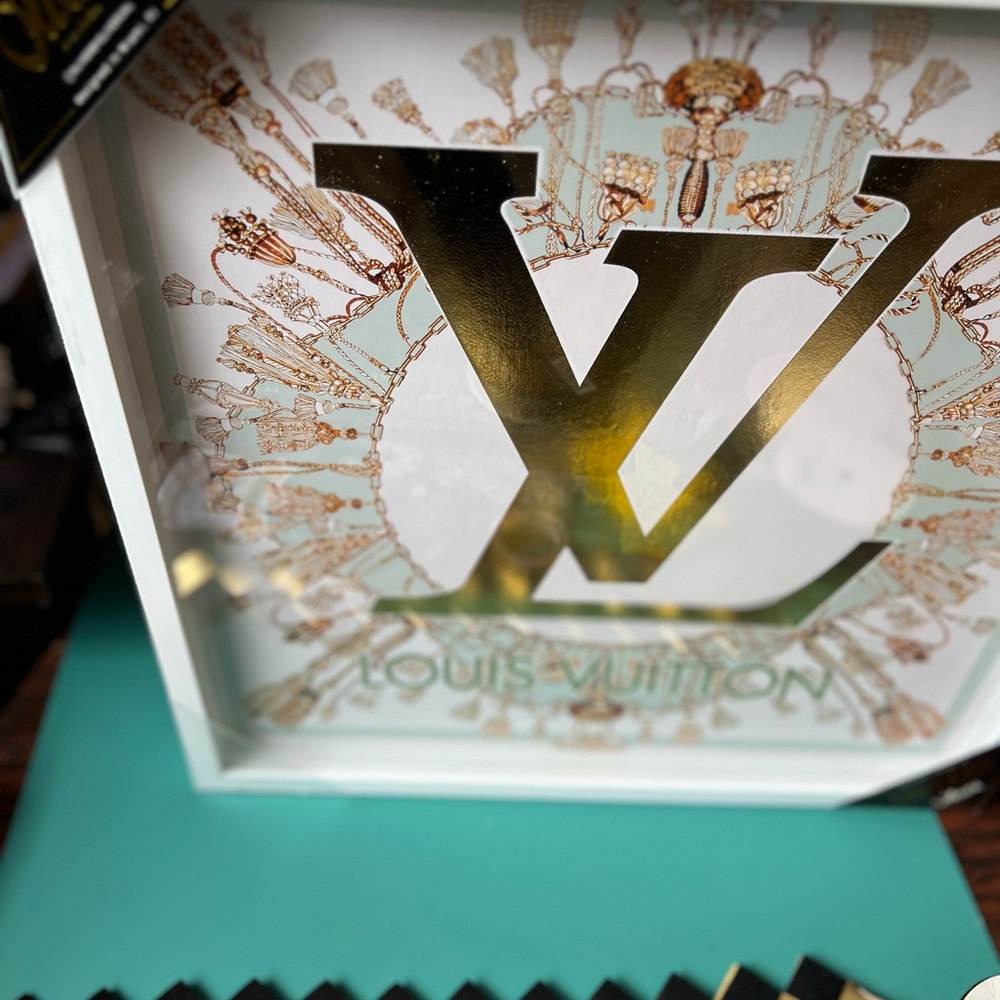 ♥️ LOUIS VUITTON Oliver Gal Canvas Print Framed NEW 16 X16 GOLD FOIL EMBELLISHED - Picture 5 of 7
